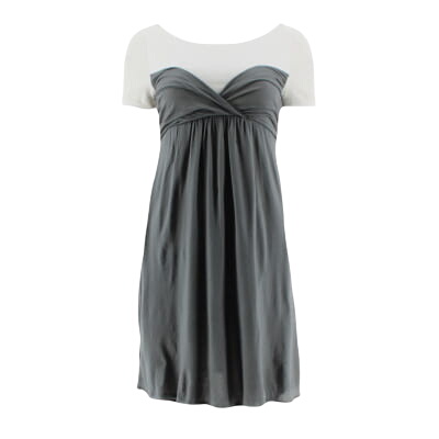 Robe grise et blanche - Femme - Taille M Très bon état -  reconditionné disponible sur Label Emmaüs
